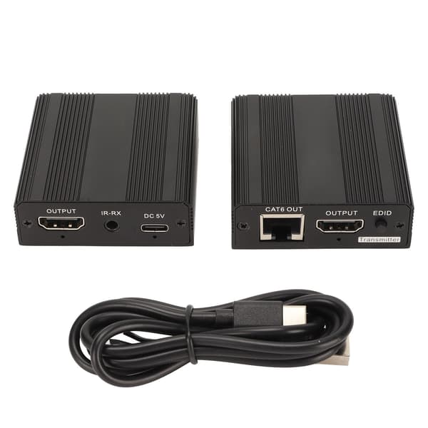 229ft HD Multimedia Interface Extender 5V 2A 1080P 60Hz Samtidig Dobbeltskærmsvisning Plug and Play Netværkskabelforlænger