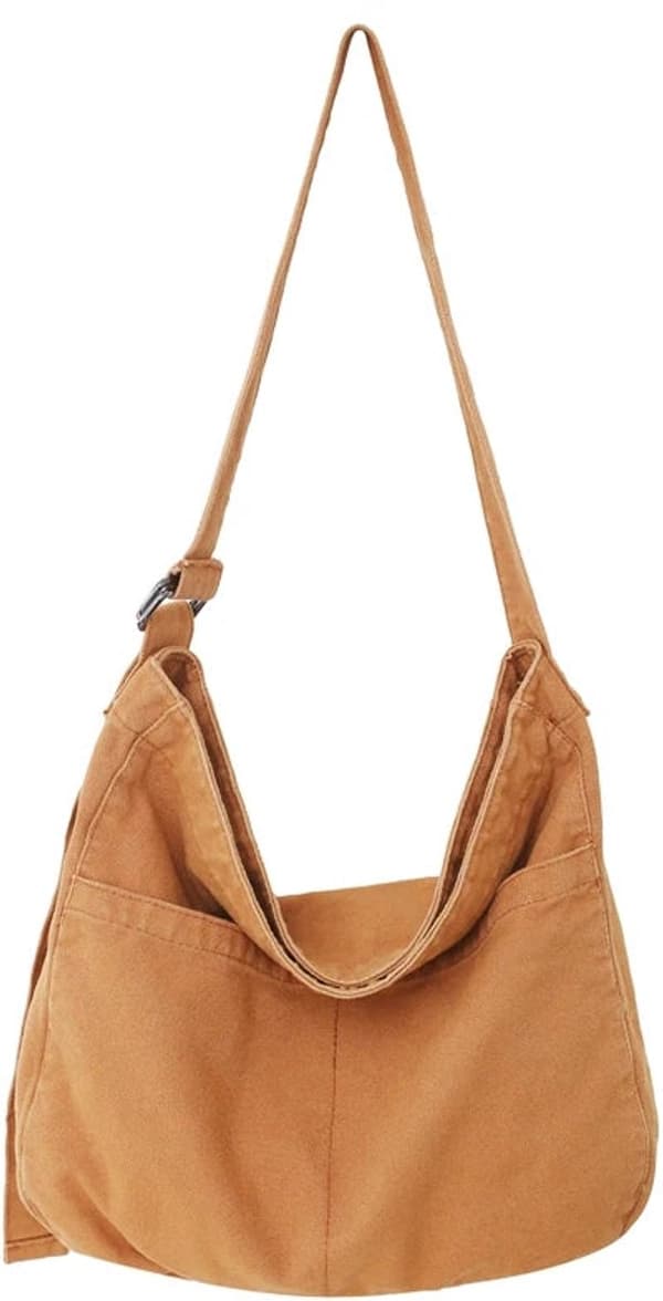 Canvas Series - Axelväska - Stor Kapacitet - Enfärgad - Crossbody - För Studenter - Modell 2023