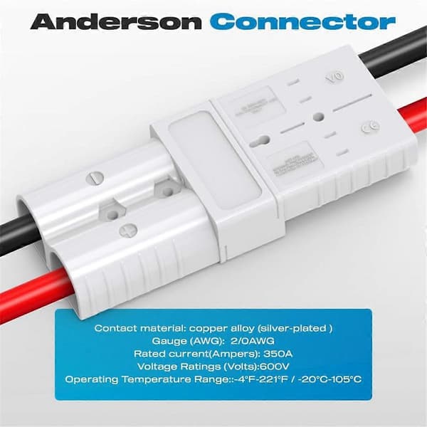 Anderson-stik, 350 Amp hurtigudløser til batteri til bugsering (2-pak)