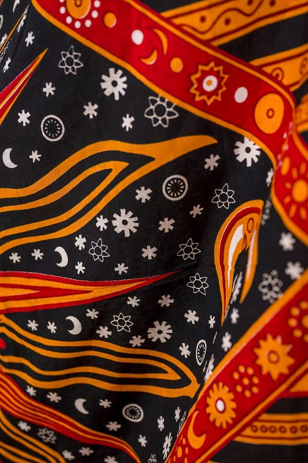 Sol Måne Hippie Mandala Brennende Sol Psykedelisk Gobelin Oransje