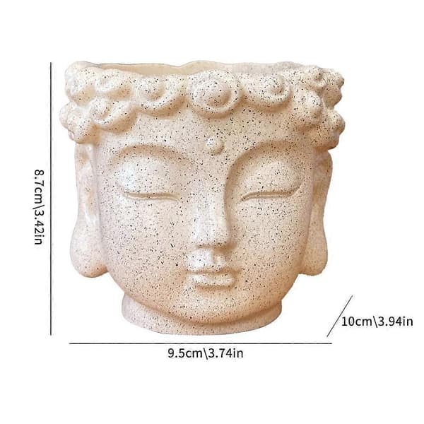 Buddha Head Planter 9.5x10x8.7cm Zen Decor Small Plant Succulent Vase