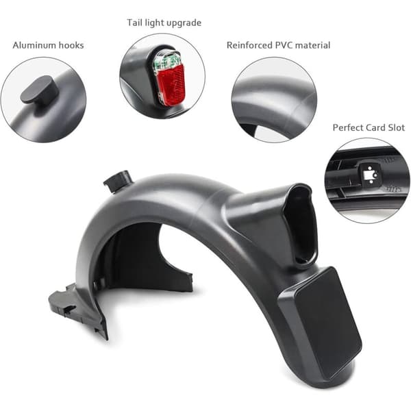 Rear Fender with Ultra Bright LED Tail Light for Segway Ninebot Max G30/G30LP/G30LE/G30LE Ⅱ/G30D/G30e/G30e ii Electric Scooter with Hook