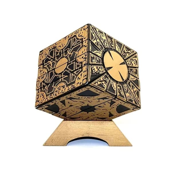 Avtakbar Hellraiser Puzzle Box, Funksjonell Hellraiser Puzzle Box, Deformasjon Avtakbar Låsepuzzleboks. med Base