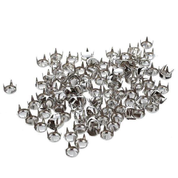 100 kpl 6 mm metalliniittejä, pyöreä naula, hopea