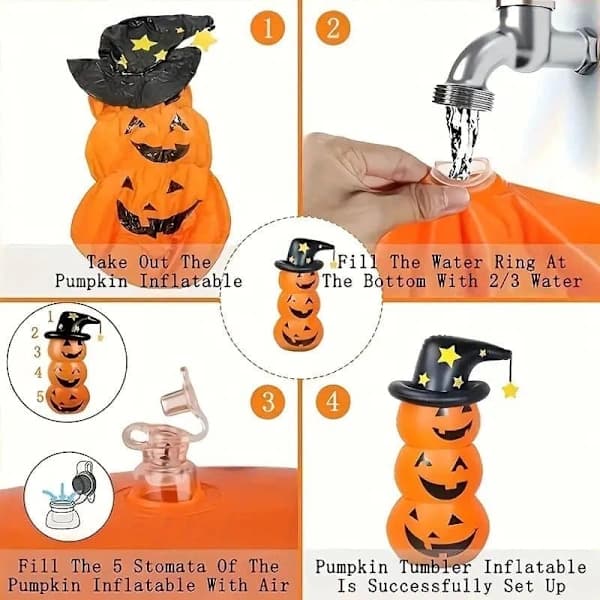 Giant Inflatable Orange PVC Pumpkins - Halloween Decoration