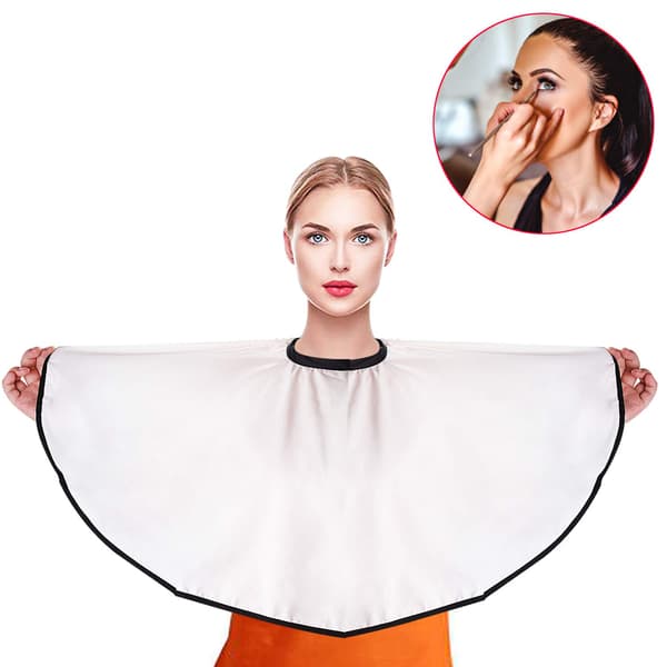 White Makeup Cape, Short Makeover Apron for Beauty Salon