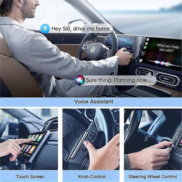 Trådløs Carplay-adapter til bil, kablet til trådløs Carplay-dongle, kompatibel med iPhone_Kvalitetsgaver Black