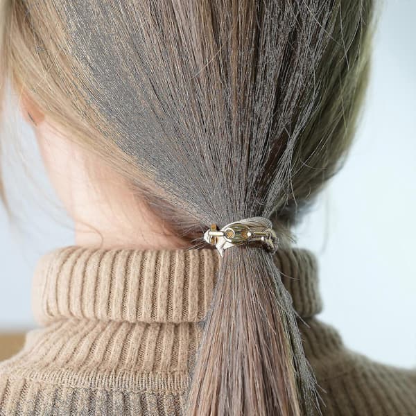 3 stk Boho Armbånd Hårbånd til Kvinder med Beige Sorte Elastiske Hårbånd Armbånd til Tykt Hår (guld)