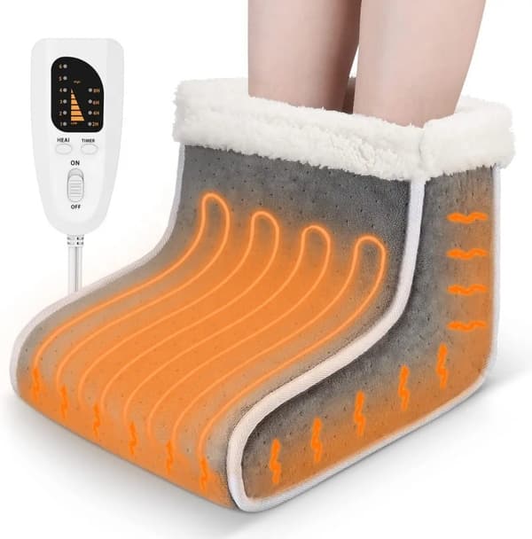 Foot warmer, foot warming blanket, soft and washable inner lining, automatic shut-off, overheating protection