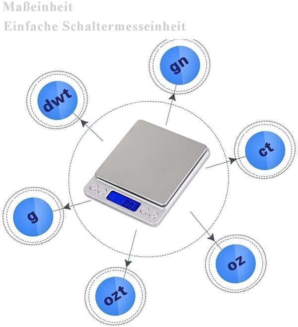 Digitale vægte, 500 * 0,01g digitale lommevægte, præcisionsvægte