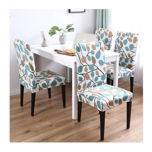 Chair Cover, Dining Chair Cover Super Stretch Spandex Leaf Pattern