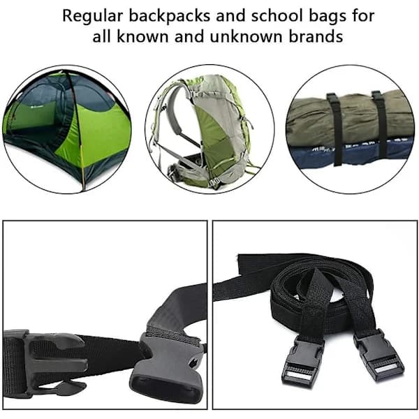 4 pcs Nylon Flat Side Buckles Non-slip Packing Belt Buckles Packing Straps with Adjustable Buckles for DIY Backpack Straps