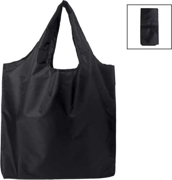 3-delt genanvendelig indkøbspose - foldbar, let og vaskbar - sort