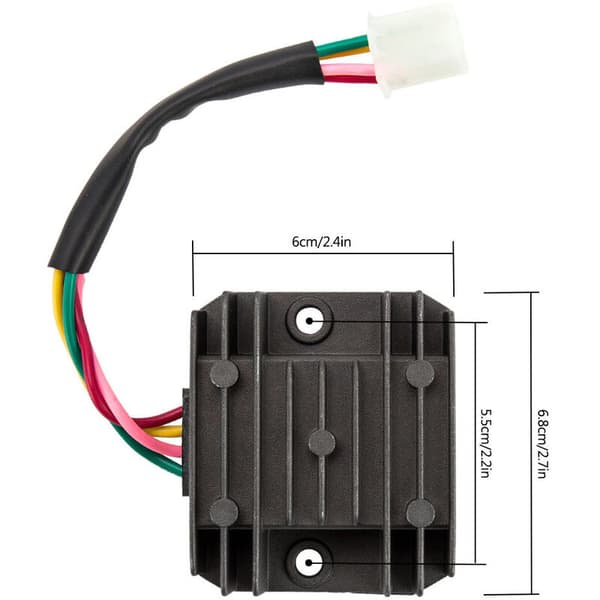 Universal 4-leder Fuld Bølge Sort Motorcykel Regulator Ensretter 12V DC