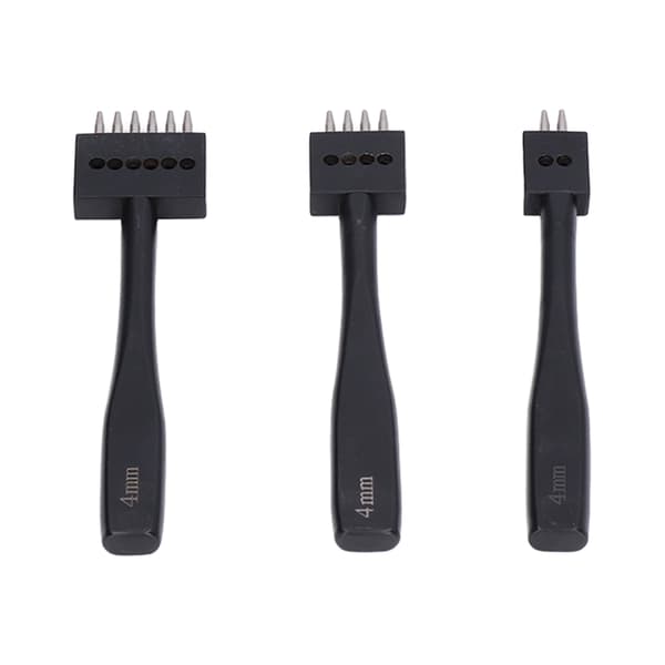 3 Pcs Punch Tool Set for Quick Punching in Various Sizes, High-Strength Professional Design, DIY Leather Row Punch Tool 4mm