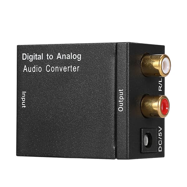 Digital optisk til analog lydkonverter koaksial RCA-adapterkonverter