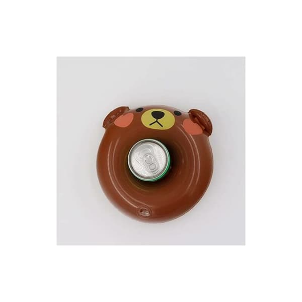 Inflatable Pool Bar with Cup Holders - Cute Bear Design, Floating Drink Tray for Pool, Boat, and Bath, Compatible with Most Pool Toys