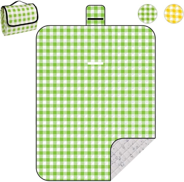 Picnicmåtte, Vandtæt Foldbart Campingtæppe, Grøn, 150x200cm, til Parker, Strand & Udflugter