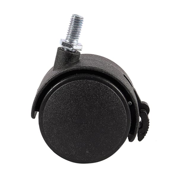 Møbeldrejbart låsbart hjul med 8 mm skruestamme, 2-tommer diameter, sort
