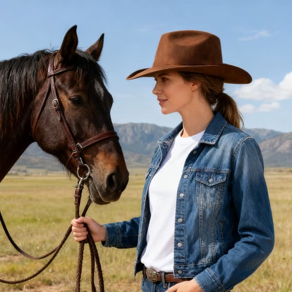 Unisex Cowboy Hats with Adjustable Strap, Durable Fabric, Sun Protection