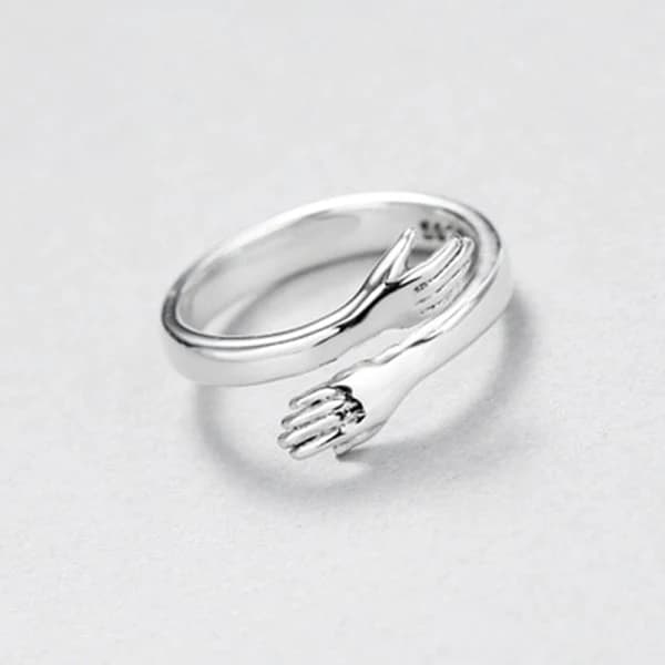 Smycken Kärlek Kram Ring Retro Mode Trend Silver One Size Guld Guld
