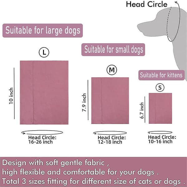 Ørevarmer til hunde, støjreducerende, bløde, varme, vaskbare, lilla (S, lilla)