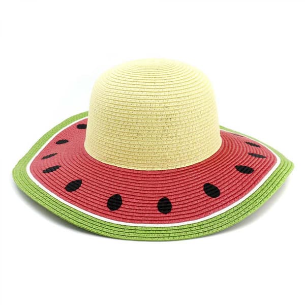 Halmhat XXL stråhat \"melon\" frugt dame sommerhat