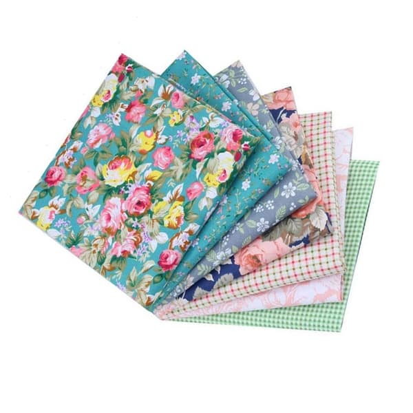 7 pcs Floral Cotton Fabric DIY Handmade Craft Sewing Print Rose Pattern 50x40cm