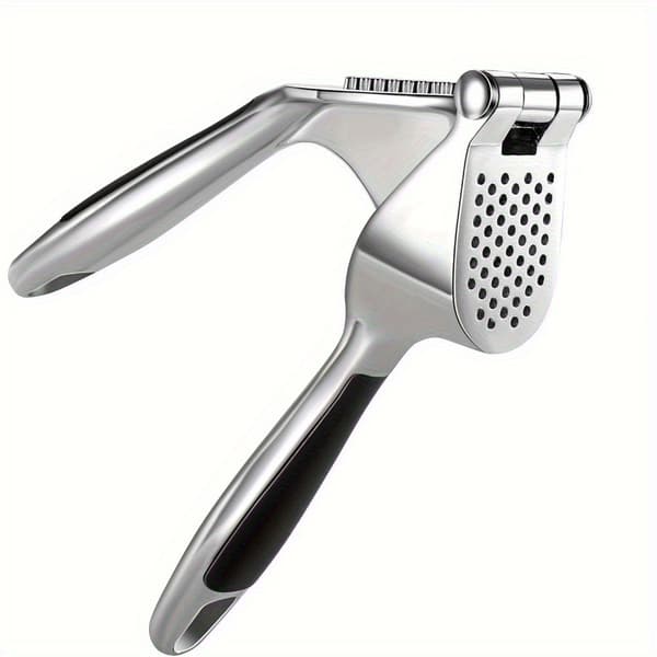 Stainless Steel Garlic Press with Easy-Grip Handle, Rust-Resistant for Crushing Fresh Garlic and Herbs, Easy to Clean