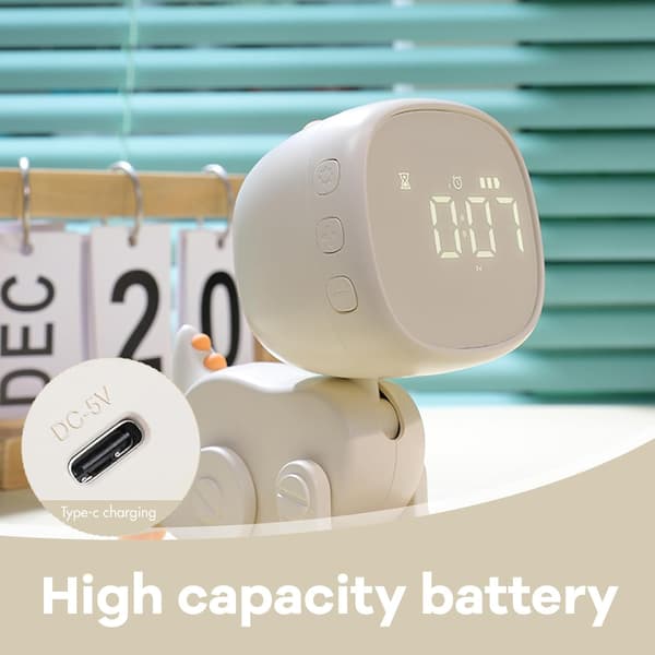 Toddler Alarm Clock with Night Light, Kids Sleep Trainer with 3 Alarms and Snooze Function (Light Green)