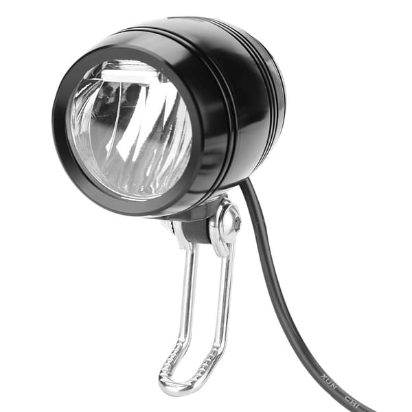 LED Aluminium E-sykkel Frontlys Horn 2 i 1 Sett Frontlys (Svart)