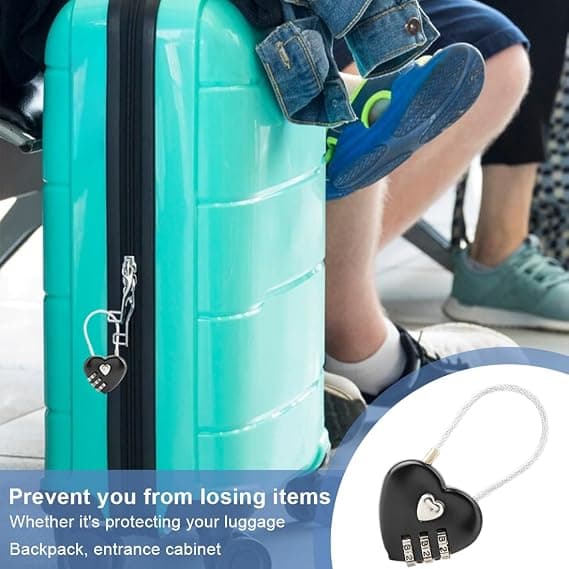 Combination Lock, Cabinet Lock, 3-Digit Resettable Combination Lock, Small Combination Cable Lock for Suitcase Luggage Cabinet, 1 Piece