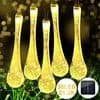 Solcellelamper utendørs, 6,5 m balkong solcellelysslynge med 30 LED-krystallkuler, 8 moduser, IP44 vanntett, solcellebelysning for hage