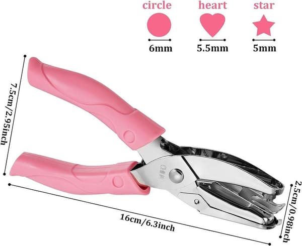Pocket Hole Punch, Single Hole Punch, Metal Handheld Hole Punch with Soft Handle