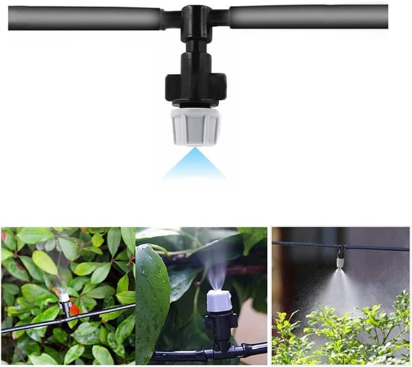 20 stk T-koblinger og 20 stk sprinklerdyser for tåkevanning