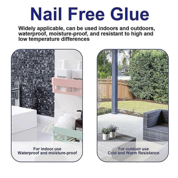 Jaysuing Nail-Free Adhesive Wall Mount Drill-Free Glue, Quick-Drying Adhesive for Shelves and Storage Racks