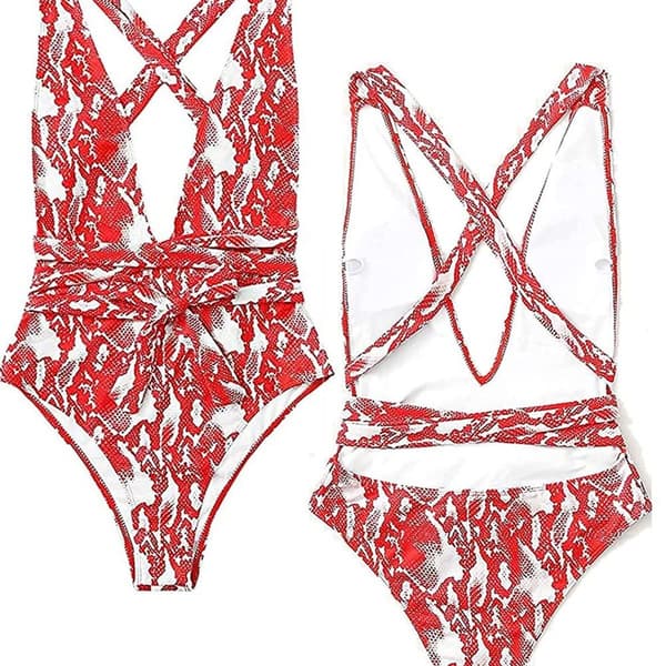 Badedragt Et-delt Bikini Vintage V-hals Badedragt Monokini