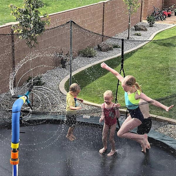 Garden Water Toy Trampoline Rotating Sprinkler, Automatic Rotating Trampoline Sprinkler