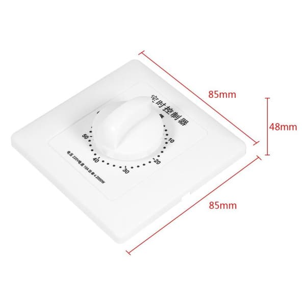 AC 220V Højtydende Pumpe Timer Switch Elektronisk Kontrol Mekanisk Nedtællingstimer Stikkontakt Tidsafbryder 86 Panel (120min)