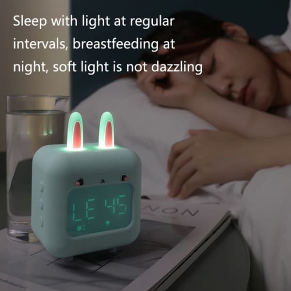 C2106 Cute Rabbit Musical Smart Alarm Clock for Kids (Blue)