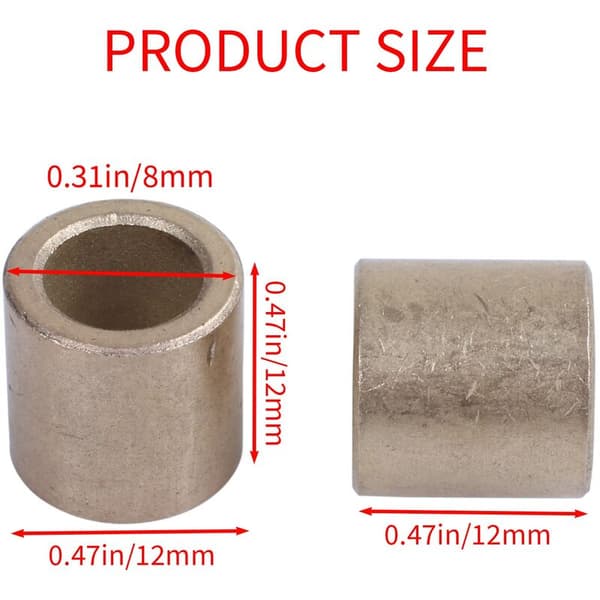 2 stk nedsenket sintret bronseforingslager 8X12X12Mm