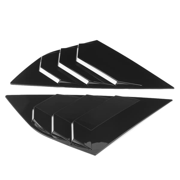 1 Pair Rear Window Louver Decor Accessories Fits Ford Focus ST RS MK3 12-18 Bright Black