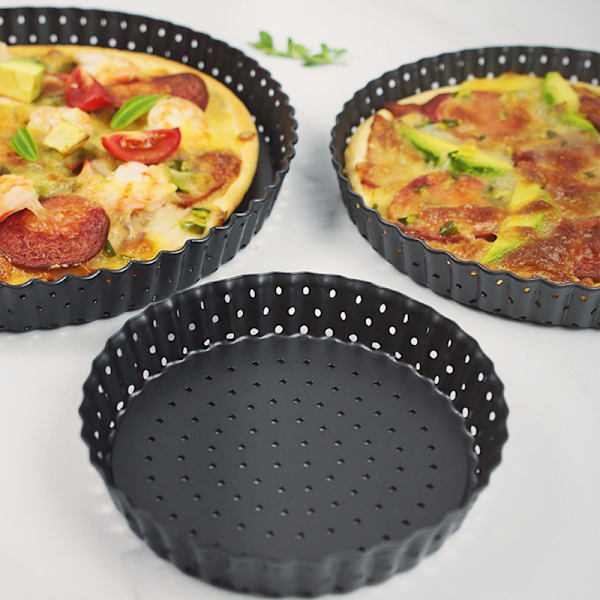 Round Perforated Pizza Pan Multipurpose Non-stick DIY Fruit Pie Plate Practical Kitchen Baking Tools 8 Inches 8 Inches
