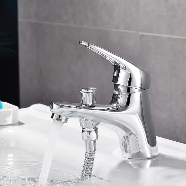 40mm Single Faucet Handle Replacement with Screw Hot Cold Faucet Handle for Kitchen Bathroom Faucet (Silver)