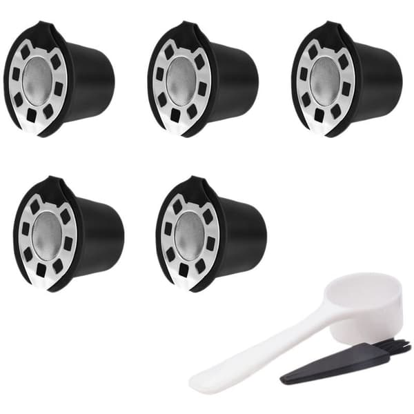 5 stk kaffefilter for rustfritt stål Mech påfyllbar kaffekapsel Pod Dripper kurvkopp Cafeteira