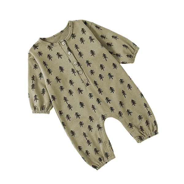 Bomuld Nyfødt Baby Romper Søde Trykte Tøj Langærmede Bodysuits Åndbart Nattøj Pyjamas til Baby Shower 73 måne 73 moon 73