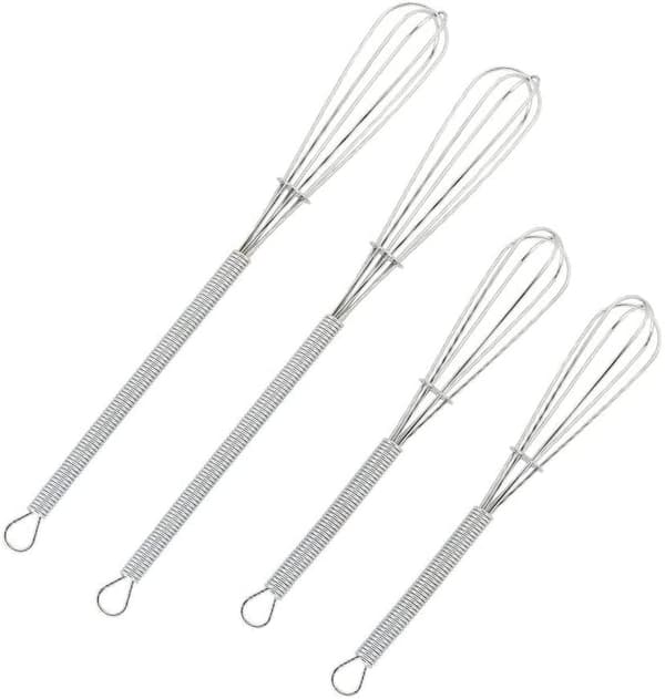 1-pack mini trådköksvispar, liten äggvisp, såsvisp, mini visp, silver-var