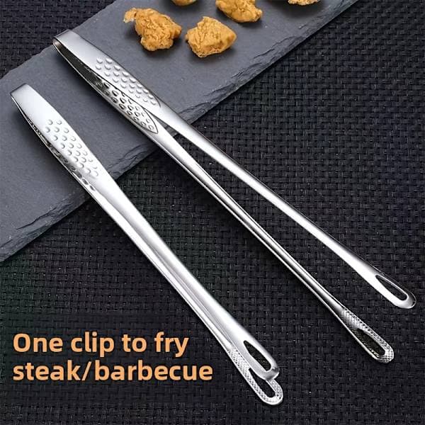 Multifunktionel grilltang i rustfrit stål til brød og is, varmebestandig til store grillfester