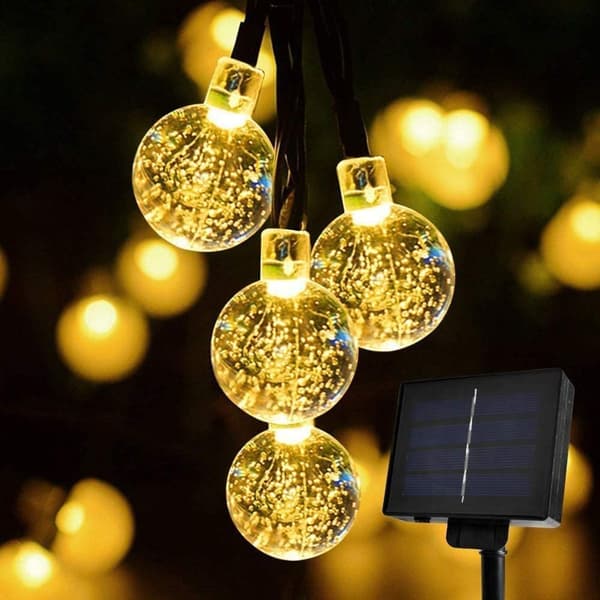 6,5 m solcellelamper, 30 LED-lys, 8 belysningstilstande, IP65 vandtæt med 2V