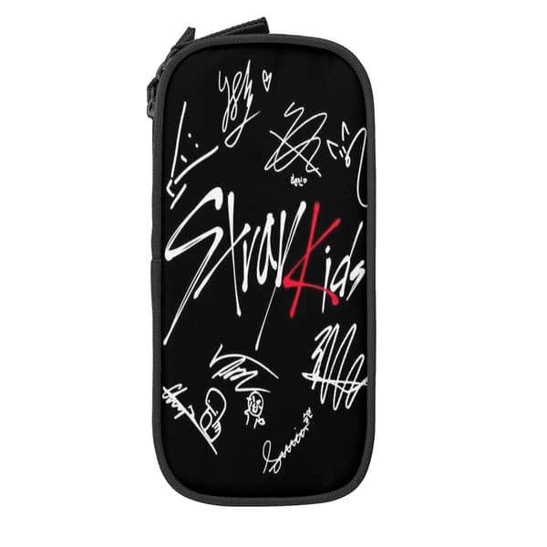 Stray Kids Pencil Case with Large Capacity Waterproof and Durable Pencil Case Pen Bag Zipper Organized